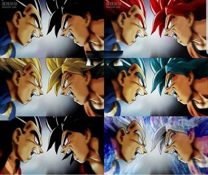 Goku And Vegtea Transformations