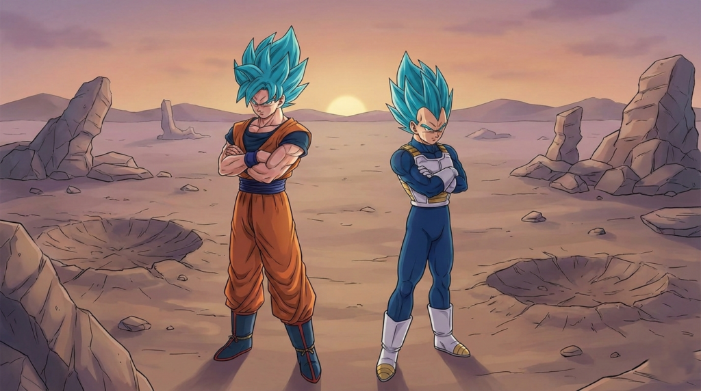 Goku And Vegeta SSJ Blue Form Stand Alone