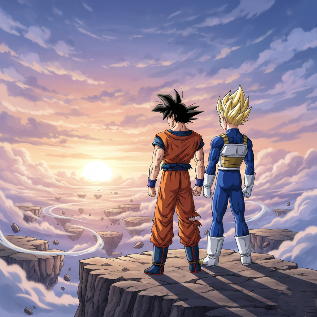 GOku And Vegeta stand togather