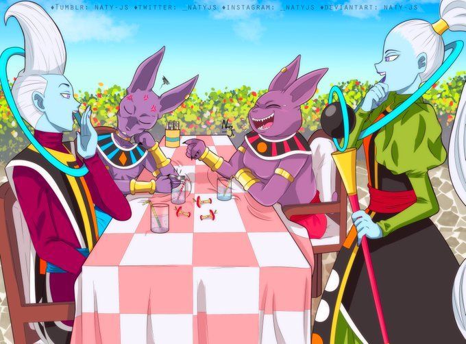 whis and vados with chamba and beerus